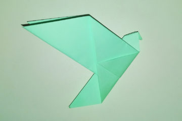 Легкая Оригами птичка из бумаги
