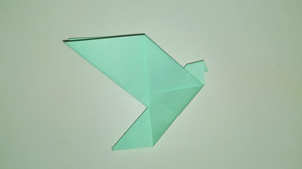 Оригами Птичка из бумаги - Завершение урока