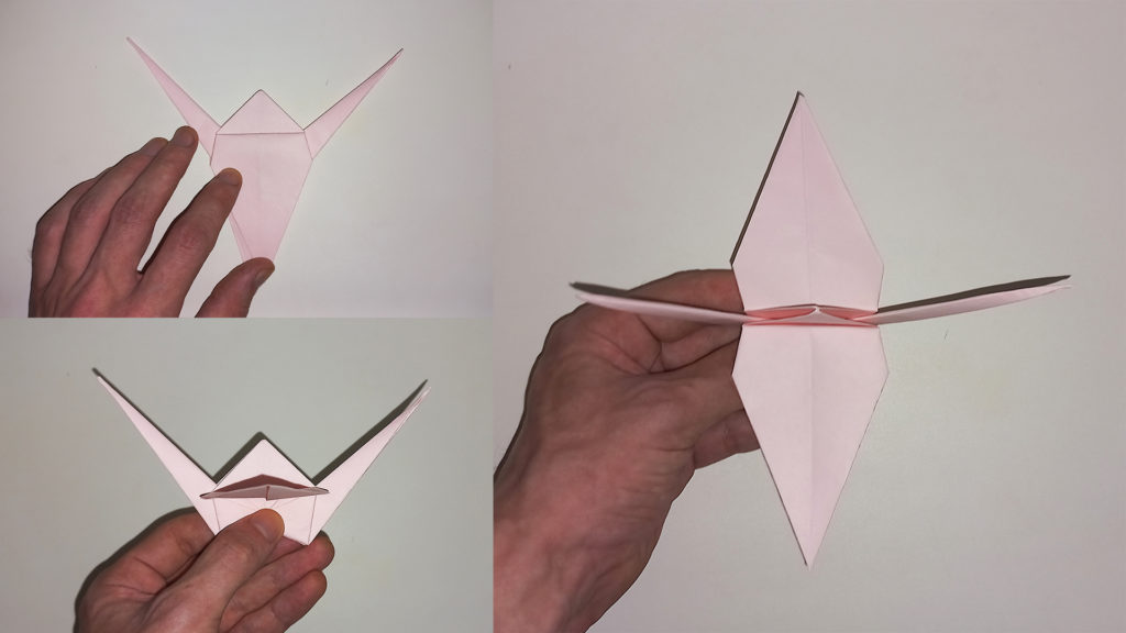 Оригами журавлик - Шаг 14-2 - Готовые крылья