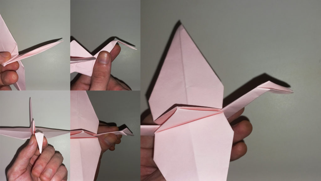 Оригами журавлик - Шаг 15 - Делаем голову