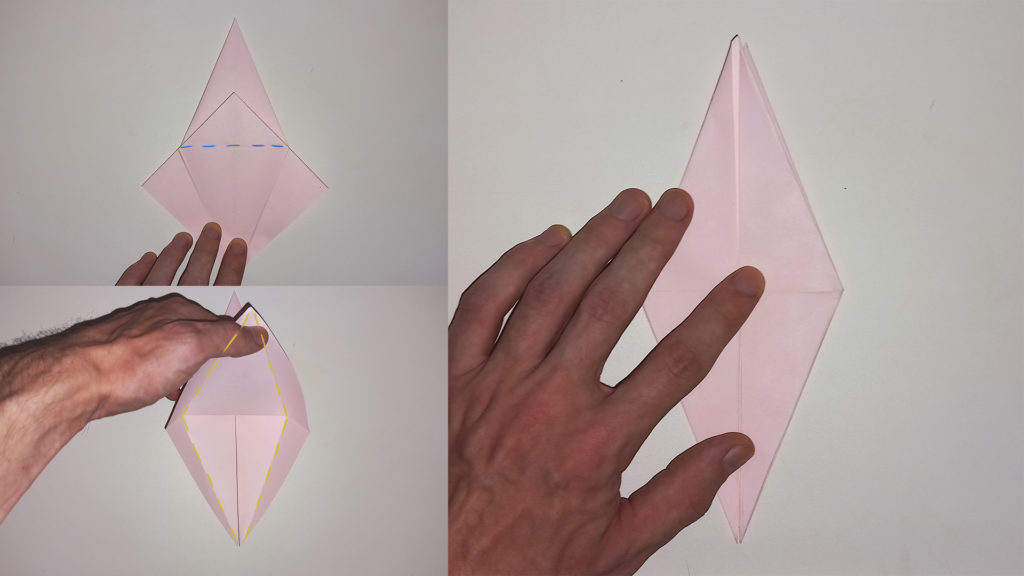 Оригами журавлик - Шаг 7 - Внутренний карман с другой стороны