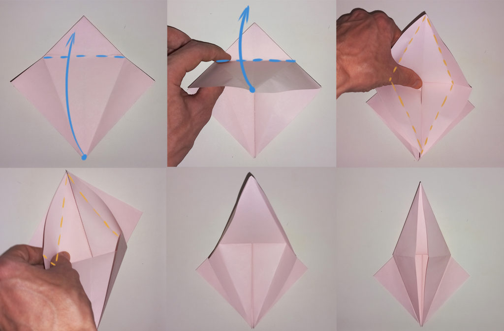 Оригами журавлик - Шаг 7 - Внутренний карман, удлинённый ромб