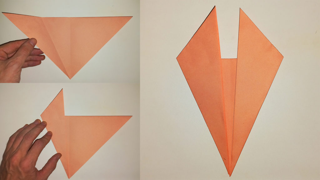 Простая оригами лиса для детей - Делаем ушки