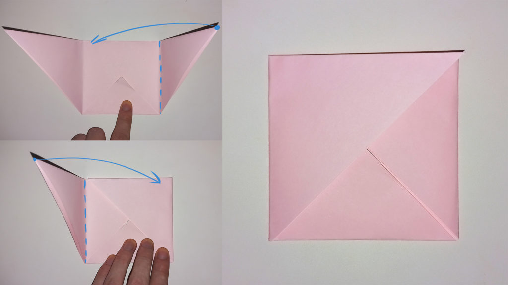 Простой мишка из бумаги - Шаг 5 - Делим фигуру на 3 части и складываем в квадрат