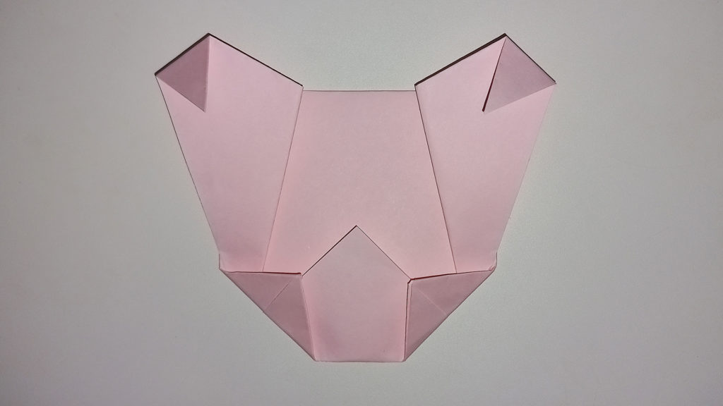 Простой мишка из бумаги - Шаг 8 - Сглаживаем подбородок