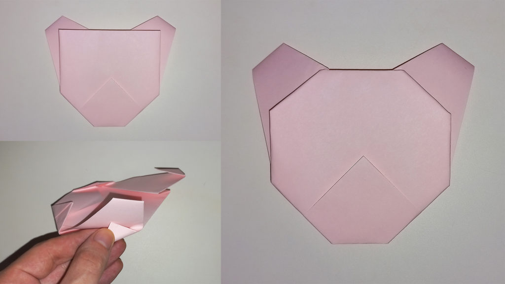 Простой мишка из бумаги - Шаг 9 - Сглаживаем мордочку