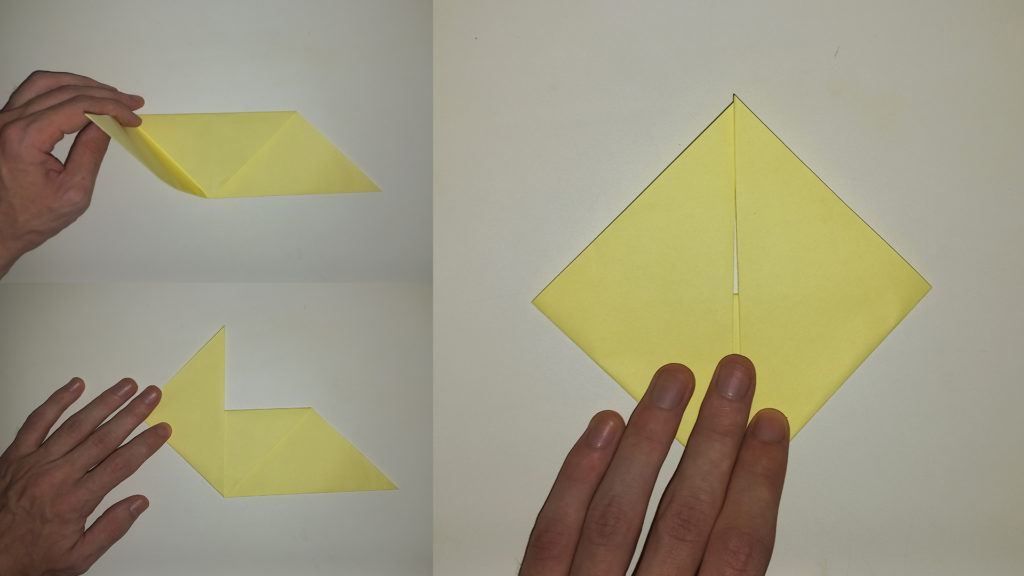 Ромб из желтого листа бумаги