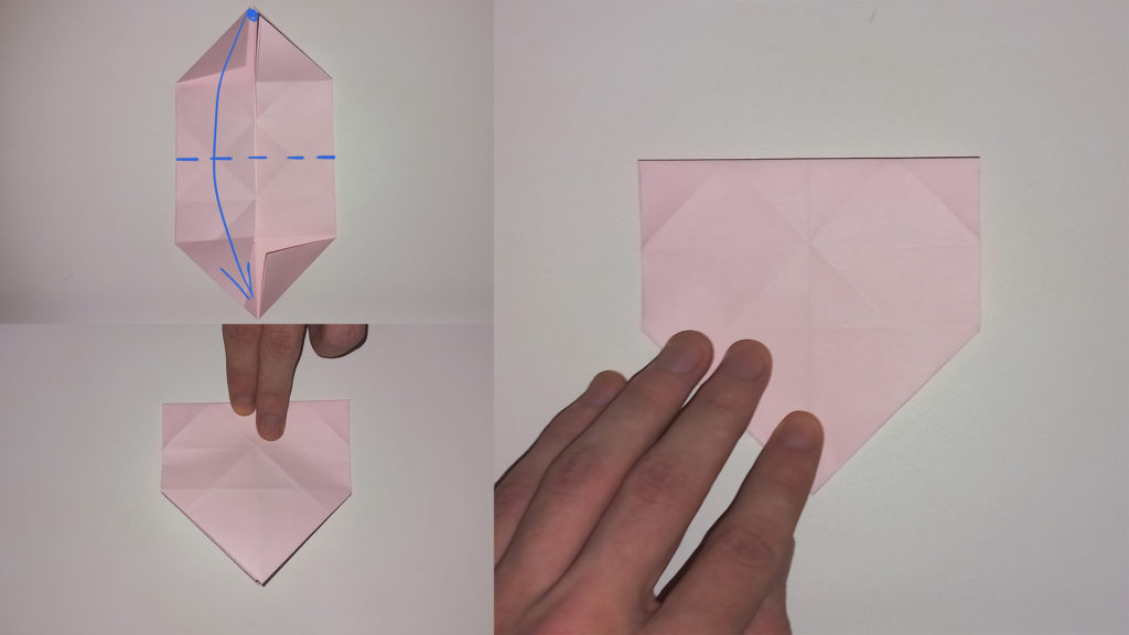 Оригами сердечко - Шаг 10 - Складываем сердечко пополам