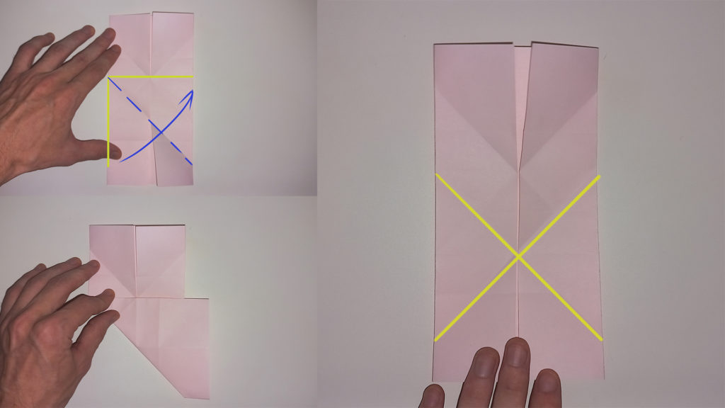 Оригами сердечко - Шаг 7-2- Диагональная складка