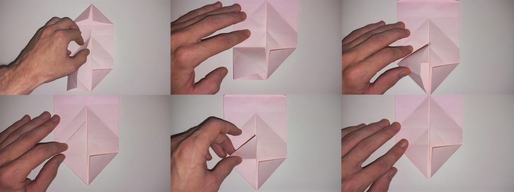 Оригами сердечко - Шаг 9-2 - Обратная внутренняя складка для замка