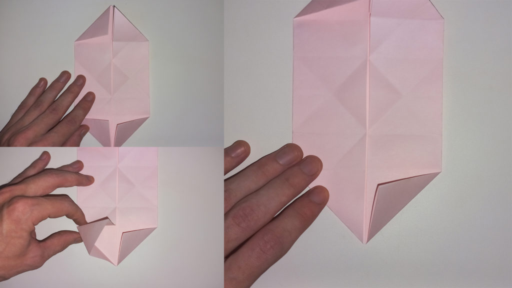 Оригами сердечко - Шаг 9-3 - Обратная внутренняя складка второго угла