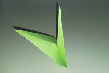 Оригами Стебель для цветочка из бумаги