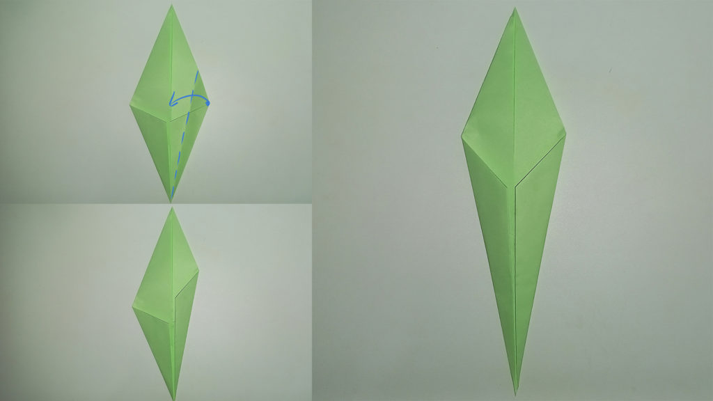Стебель из бумаги оригами - Шаг 5 - Заканчиваем основу стебля