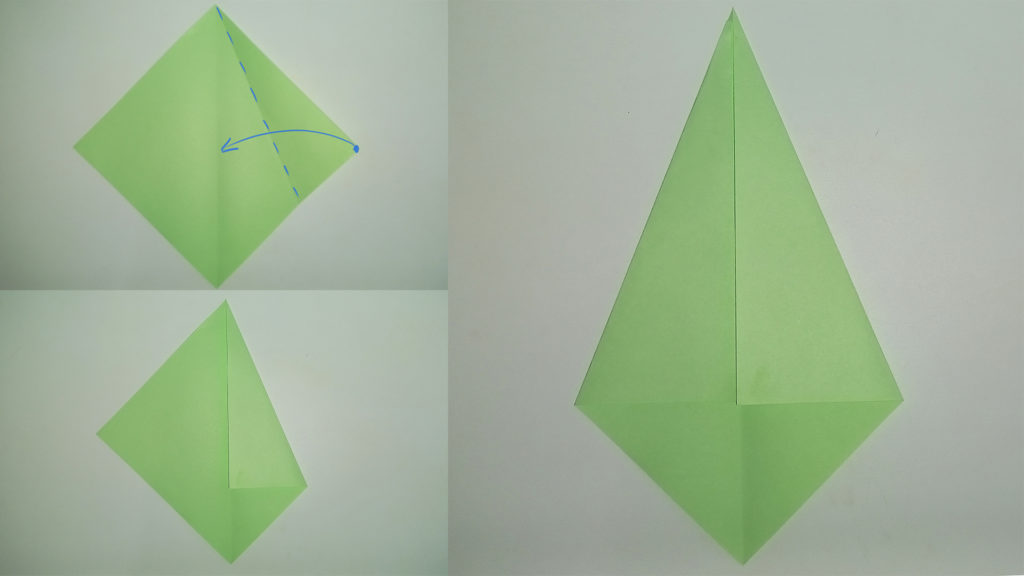 Стебель из бумаги - Шаг 3 - Перевернутый ромбик